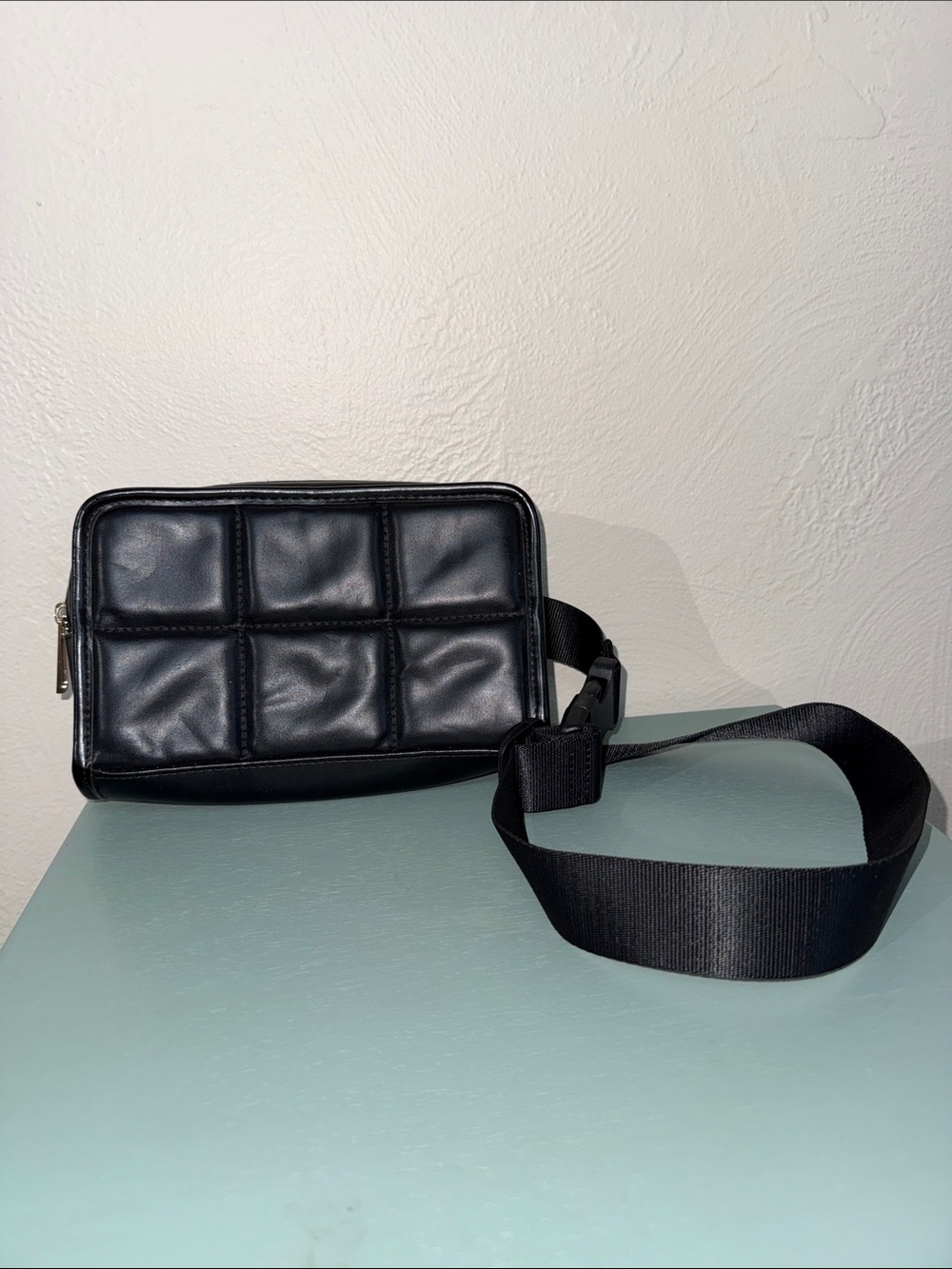 Amanda Uprichard Black Quilted Belt Bag Crossbody Fanny Pack